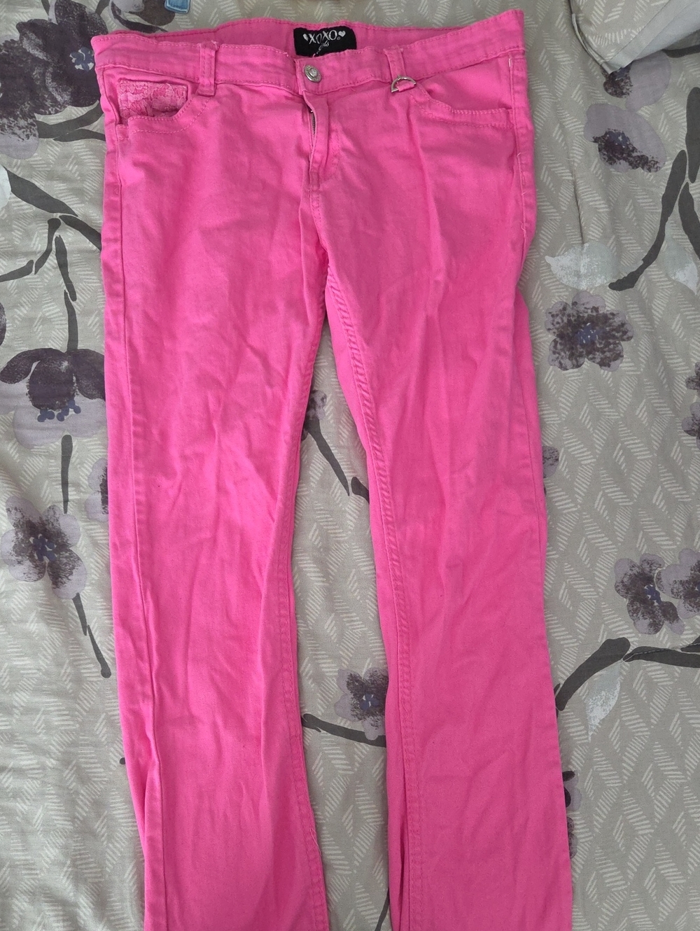 XOXO Neon Pink Slim Jeans